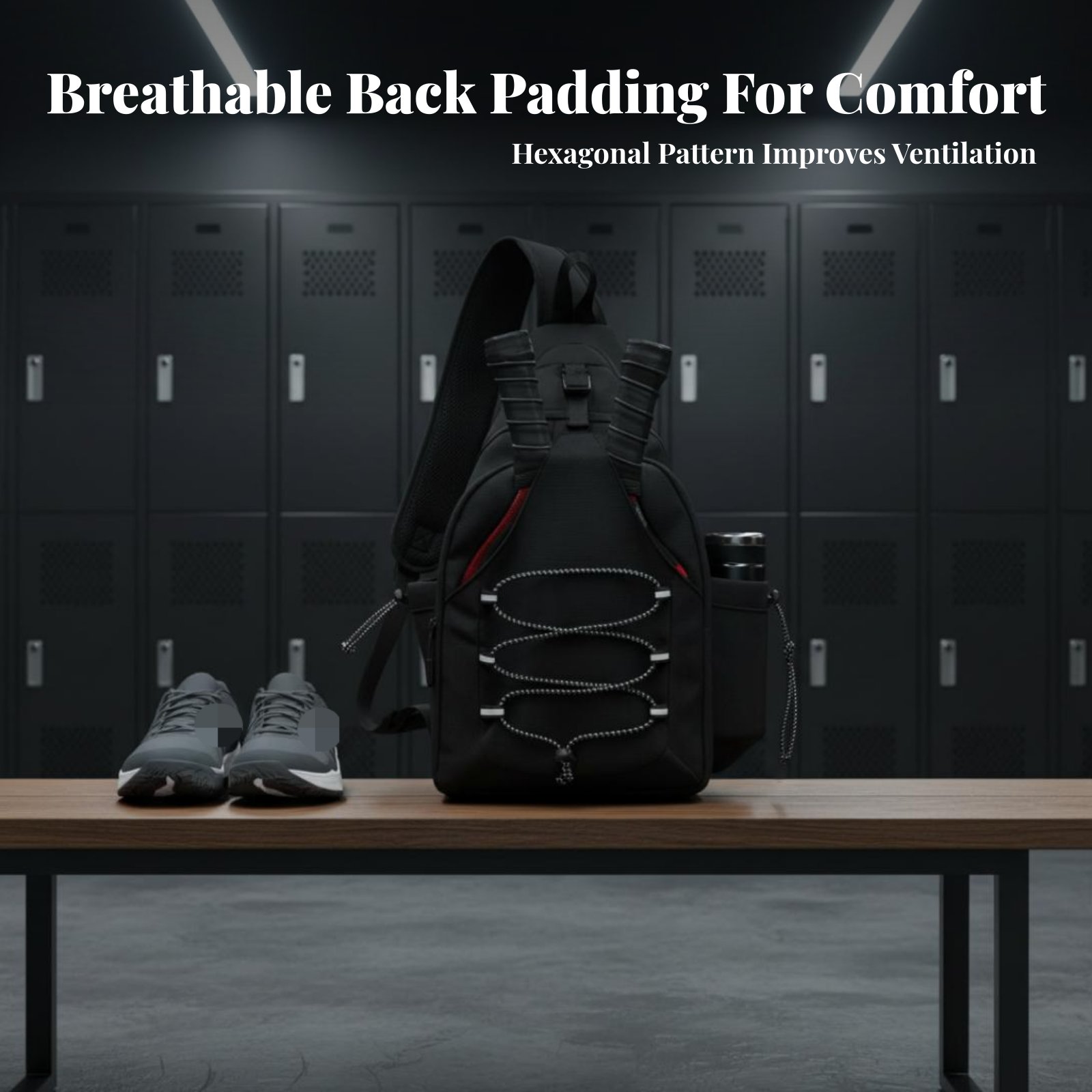 Backpack Racket Bag - ピックルボールバッグ マルチポケットデザイン ピックルボールパドルバックパック クロスボディラケットホルダー 丈夫なオックスフォード生地 アスリート、ジム用