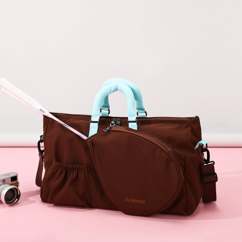 Backpack Racket Bag - 36-55L バドミントンテニスラケットバッグ女性フィットネスバッグウェットとドライの分離ハンドヘルドクロスボディシングルショルダートラベルバッグ