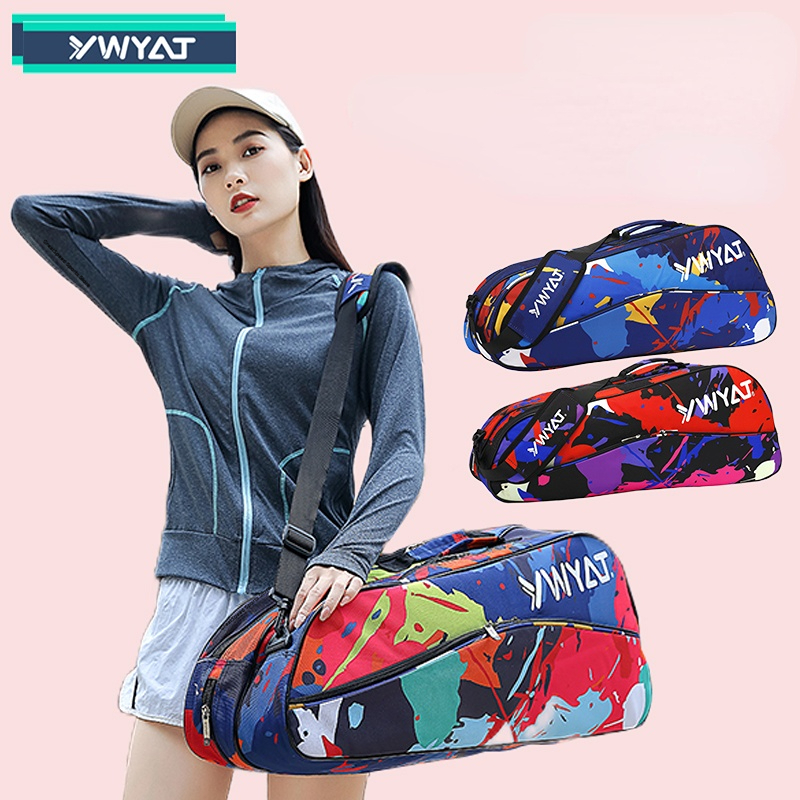 Badminton Yonex - オリジナル本物のバドミントンバッグ 3 バドミントンラケット用大容量ダブルコンパートメントラケットスポーツバッグテニスバッグ
