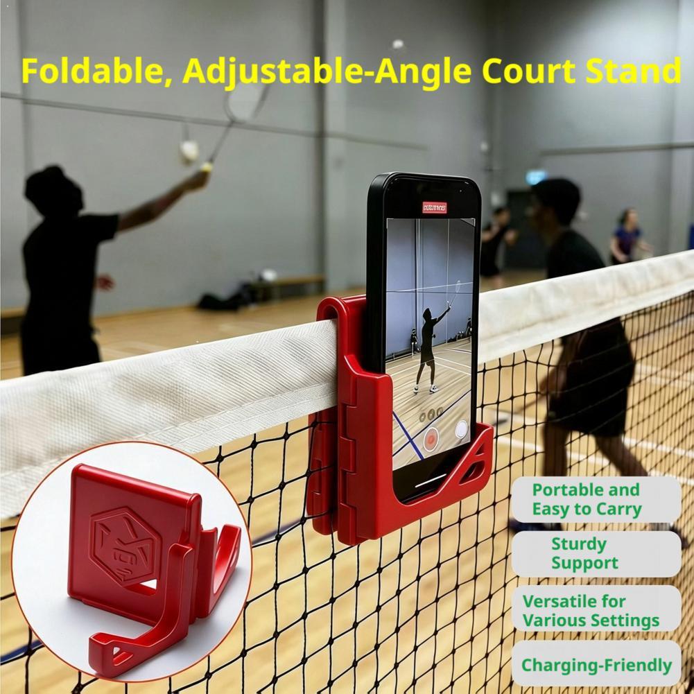 Badminton Rank - ポータブルフェンス電話マウントホルダー折りたたみ式テニスバドミントンネットマウントクランプスポーツ練習録画ライブストリーミング電話スタンド