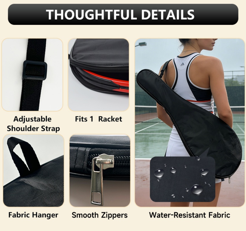 テニスラケットカバーポータブルシングルパックテニスラケット保 - Backpack Racket Bag のレビューと価格