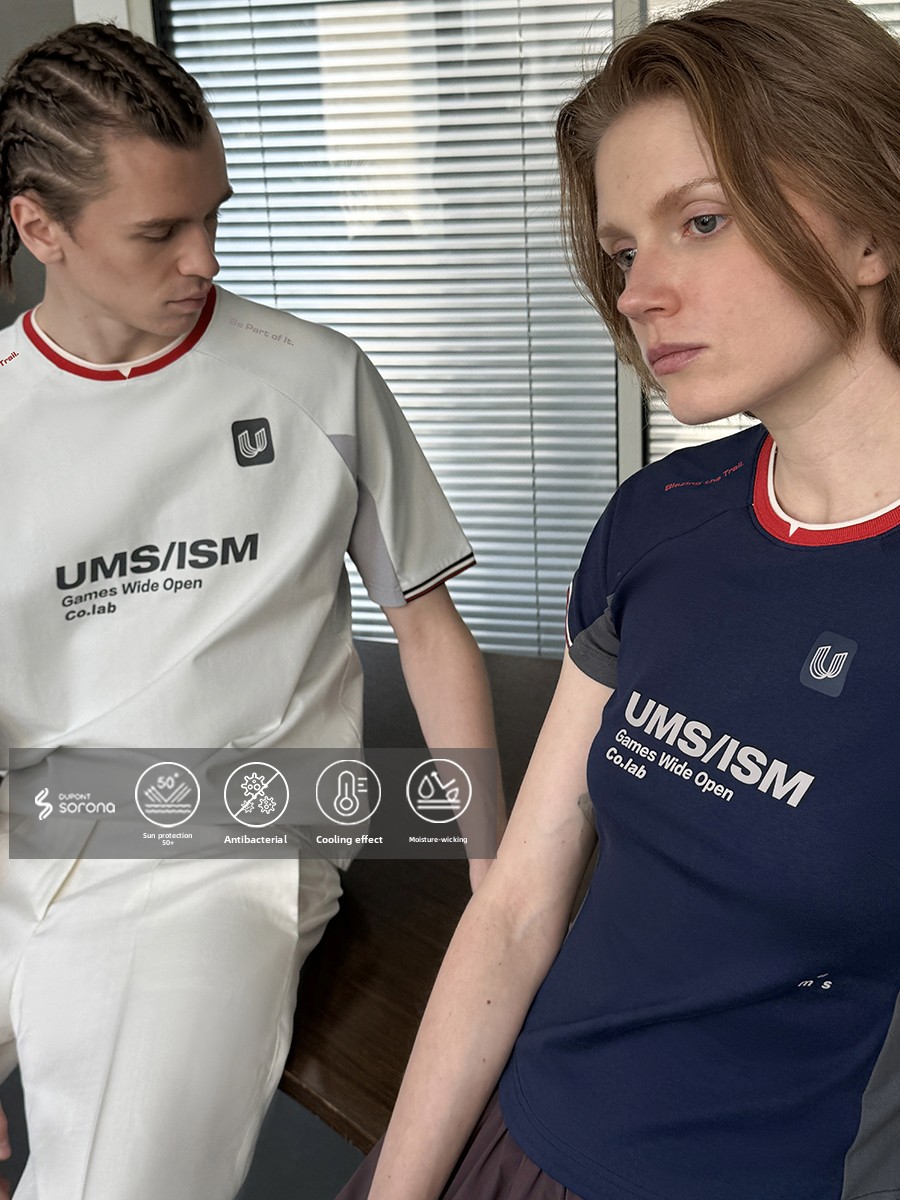 速乾性 UMISM スポーツ Tシャツ 半袖 ランニング バ - Badminton Logo のレビューと価格