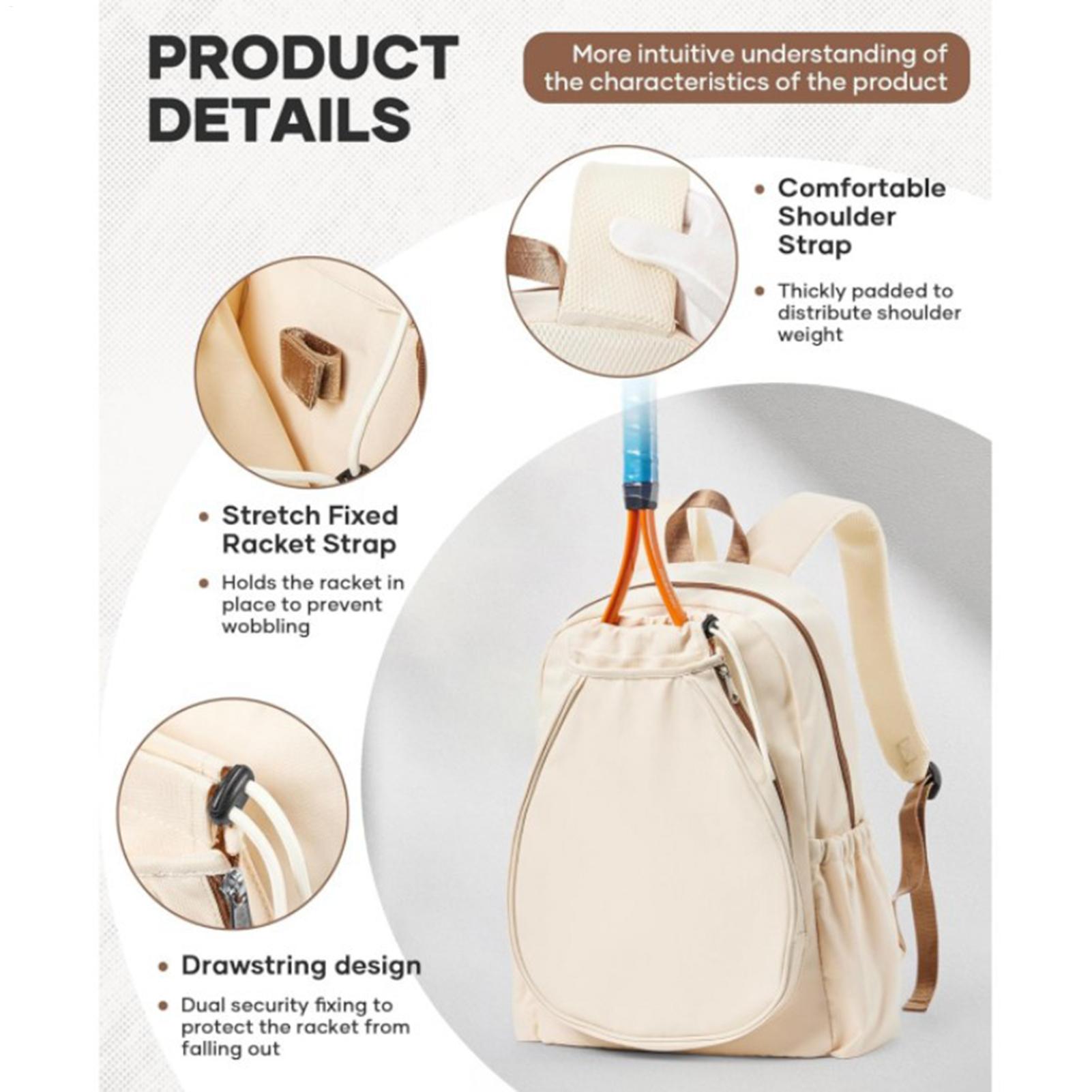 ピックルボールパドルバッグは2本のラケットを収納できるトレー - Backpack Racket Bag のレビューと価格