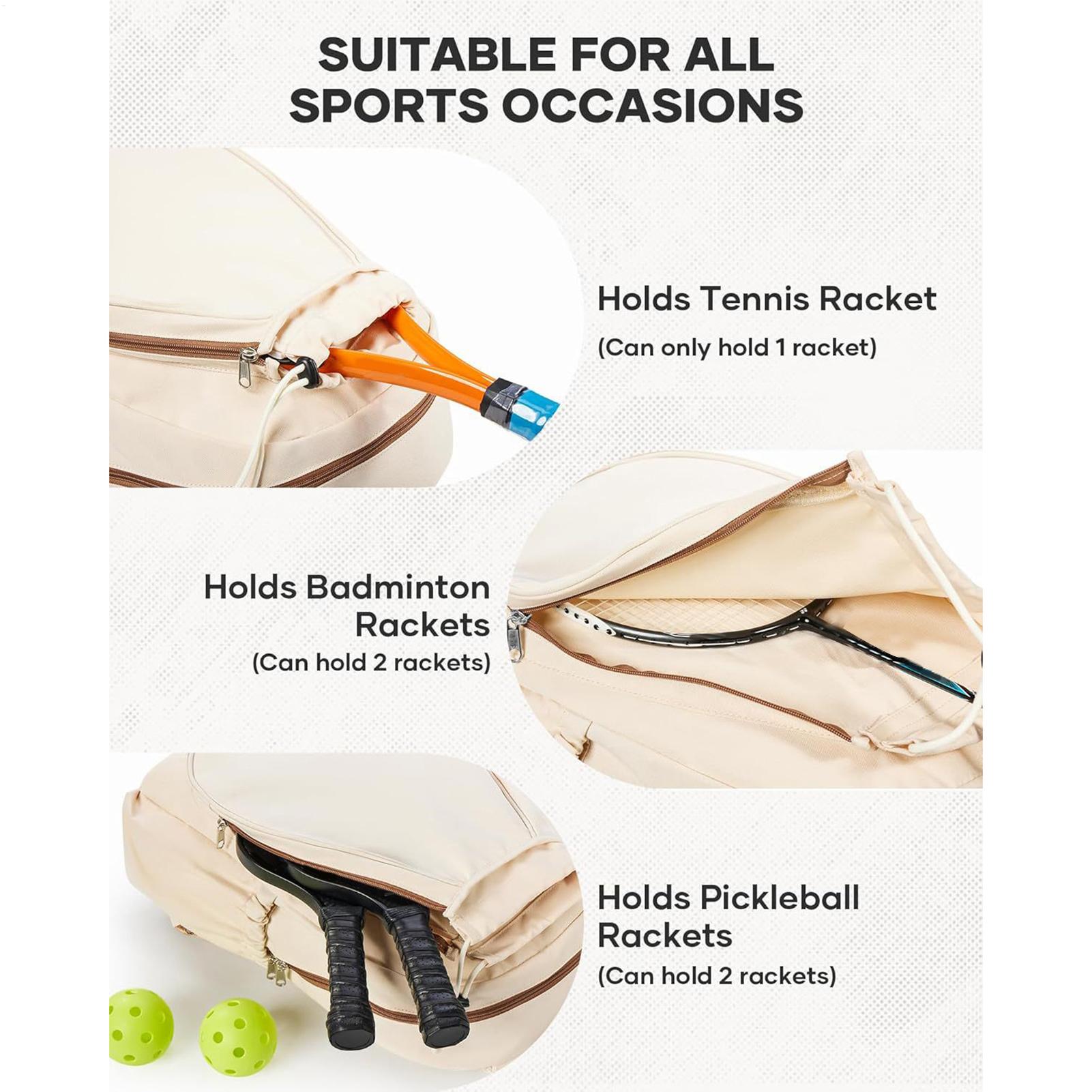 ピックルボールパドルバッグは2本のラケットを収納できるトレー - Backpack Racket Bag のレビューと価格
