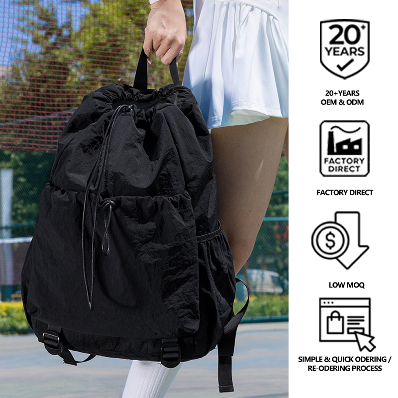 カスタムロゴ入り巾着スポーツバックパックポータブルジム収納バ - Badminton Logo のレビューと価格
