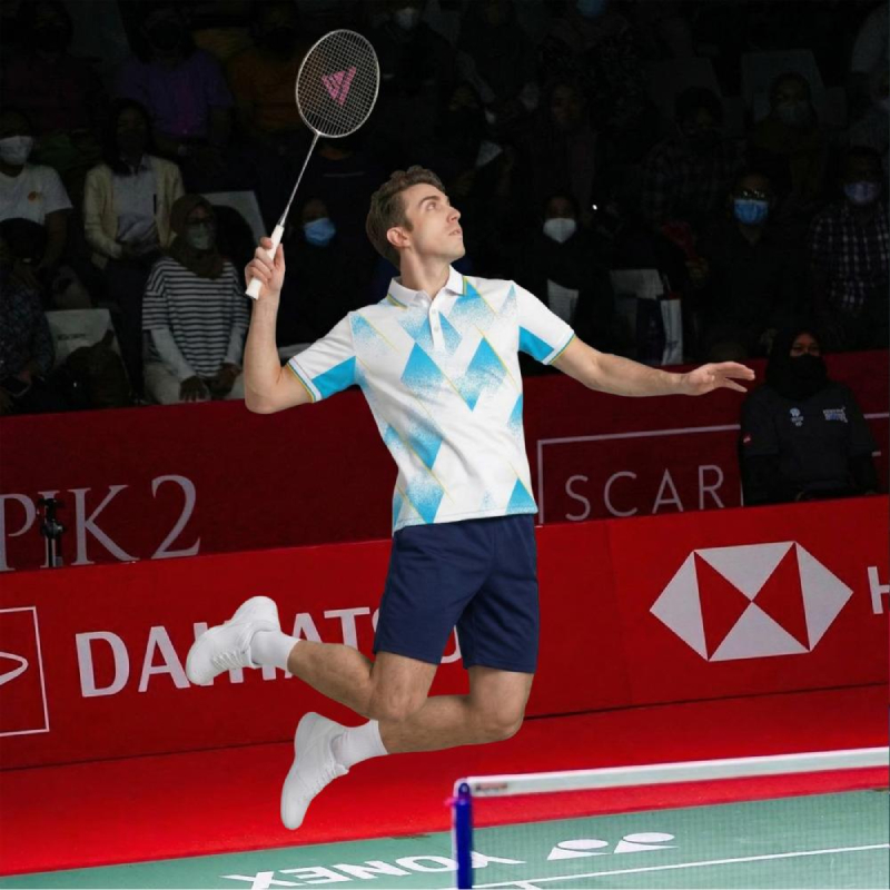 メンズバドミントンポロシャツ カスタムロゴ ネームナンバー  - Badminton Logo のレビューと価格