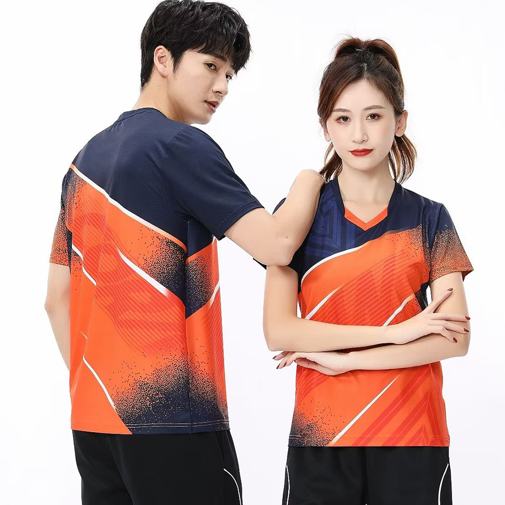 男性と女性のためのテニスTシャツ,半袖スポーツトップ,速乾性 - Badminton Rank のレビューと価格
