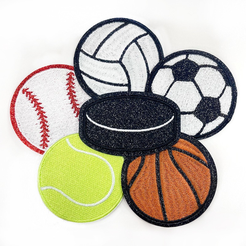 グリッタースポーツ野球サッカーテニスアイロン接着縫製刺繍バッ - Badminton Logo のレビューと価格